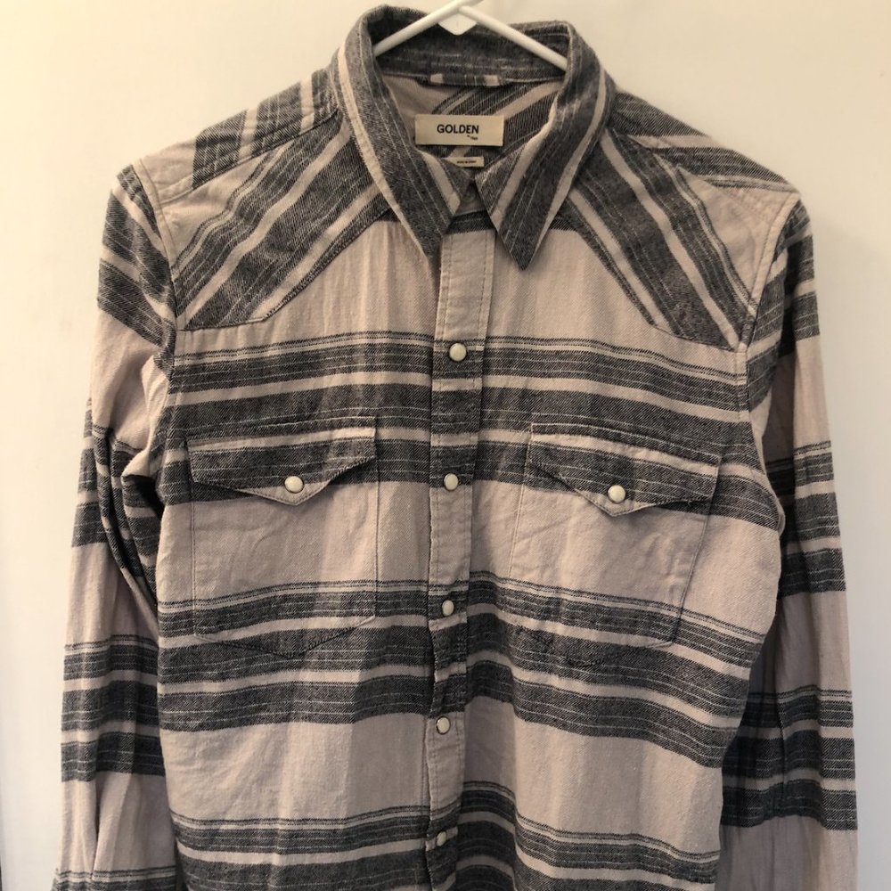 Aritiza Golden Striped Long Sleeved Button Down - Picture 1 of 3